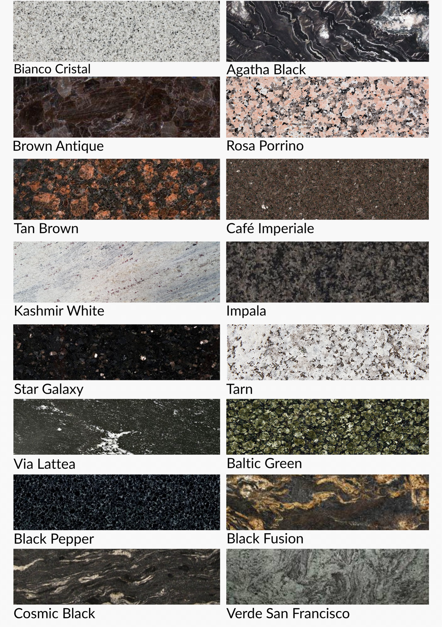 graniet soorten badkamer bianco cristal agatha black