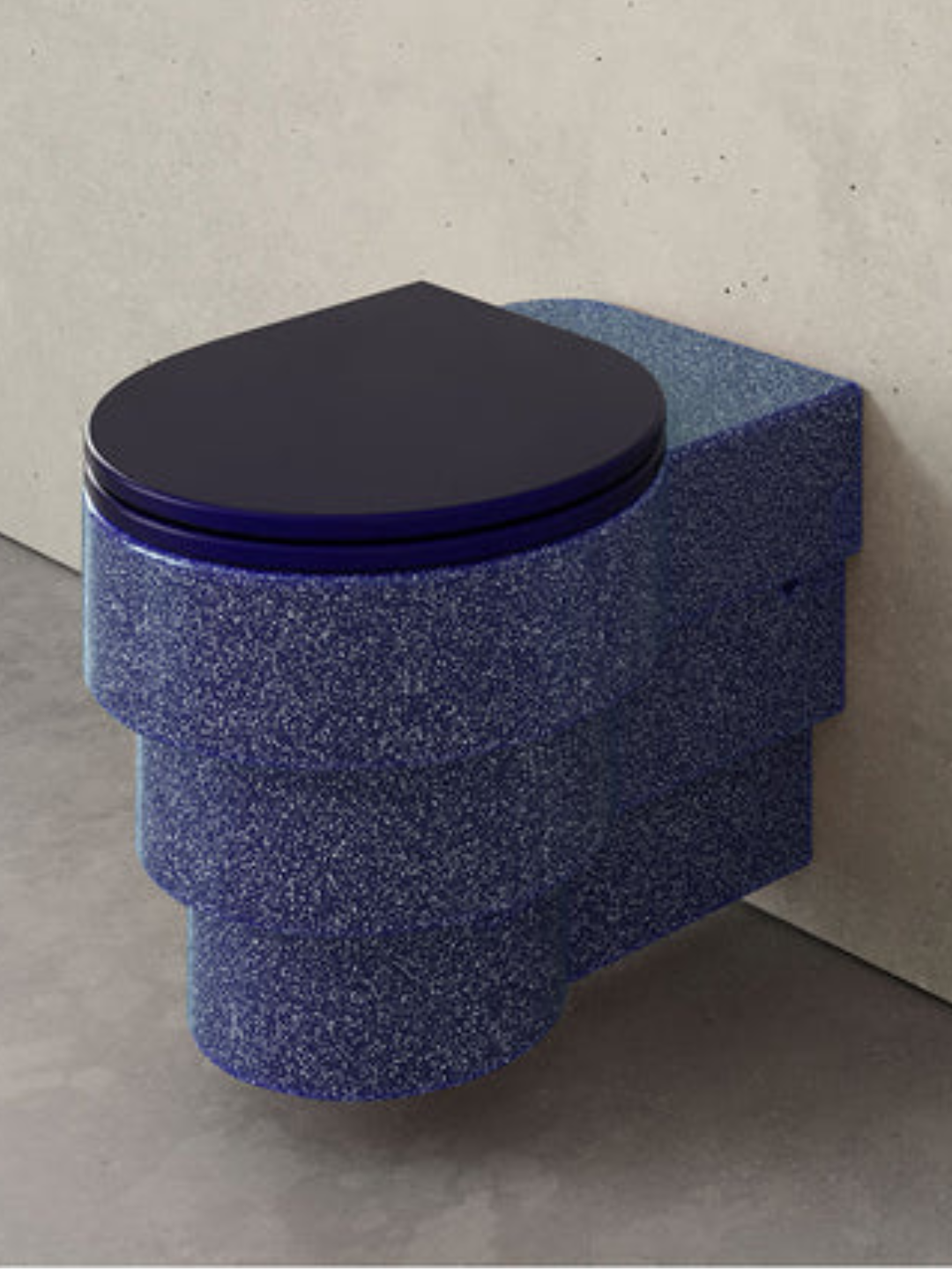Trone Callipyge wandtoilet blauw vlok keramiek