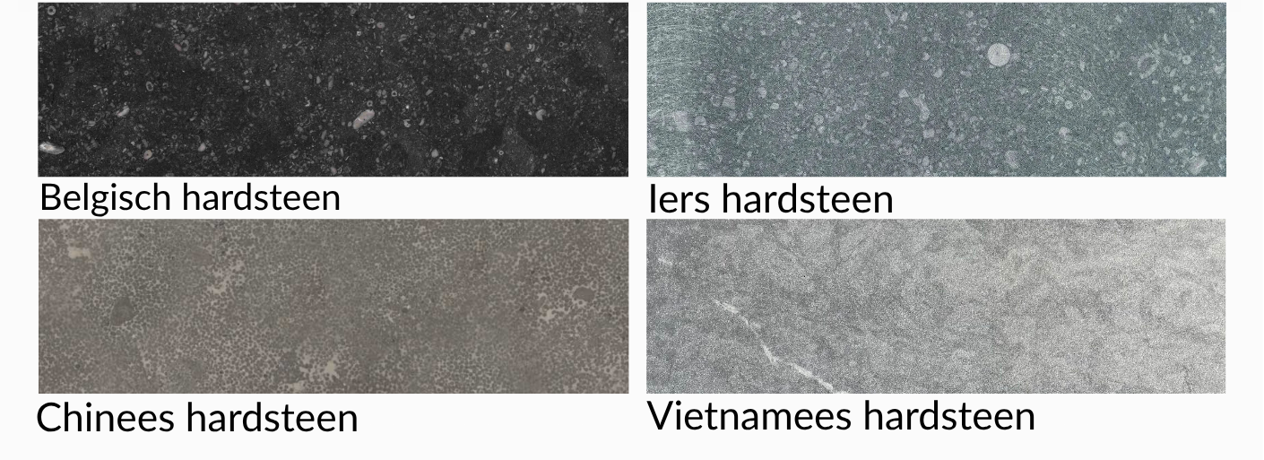 hardsteen soorten verschil belgisch iers en aziatisch
