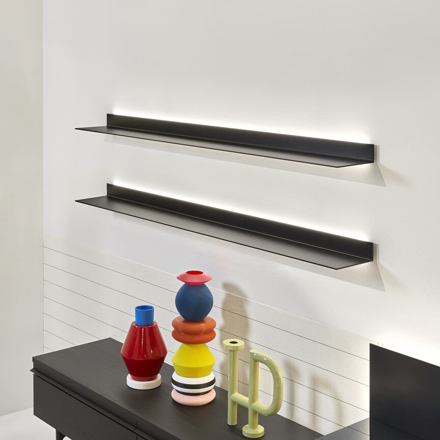 Antonio Lupi Tekna wandplank aluminium met of zonder LED
