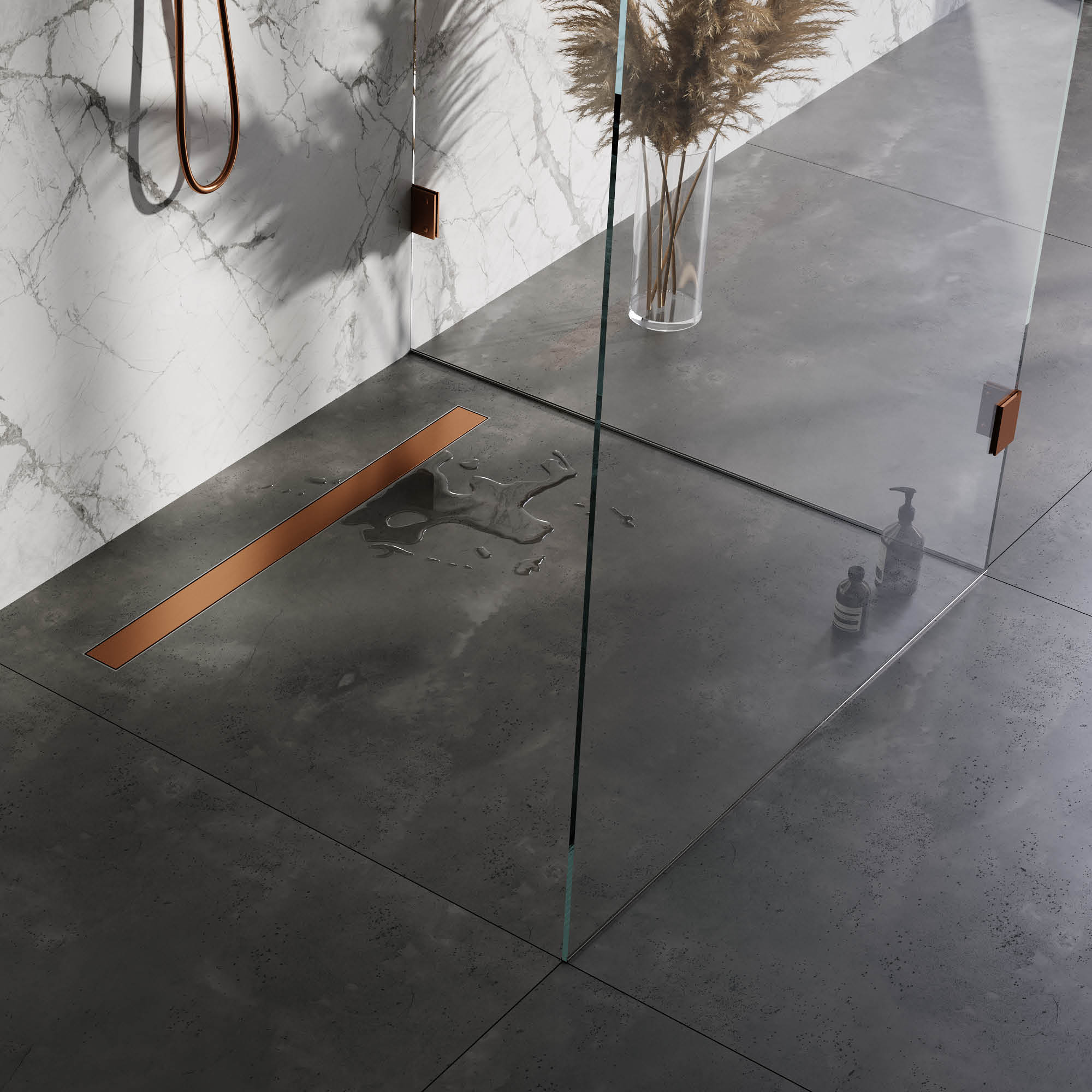 Complete tegelgoot in kleur douche Brauer