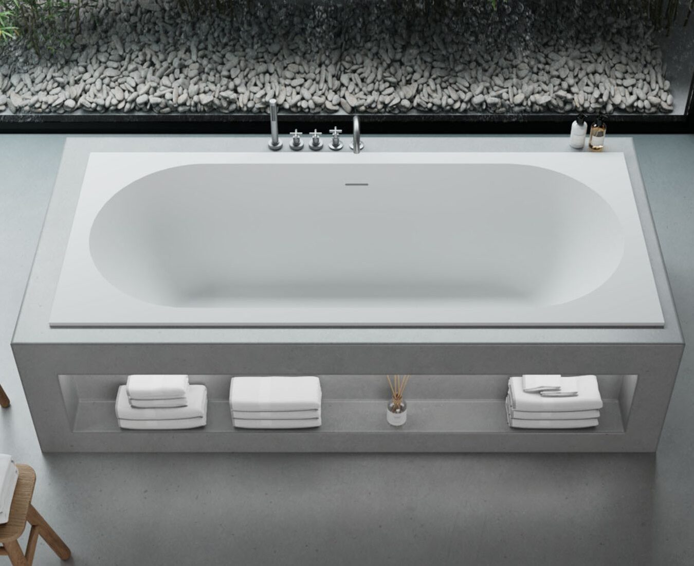 Ideavit Solidcozy Mat Wit ovale inbouw bad