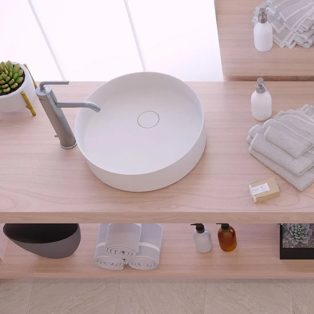 Ideavit Solidfloat 40 Mat Wit vrijstaande Opzetwaskom