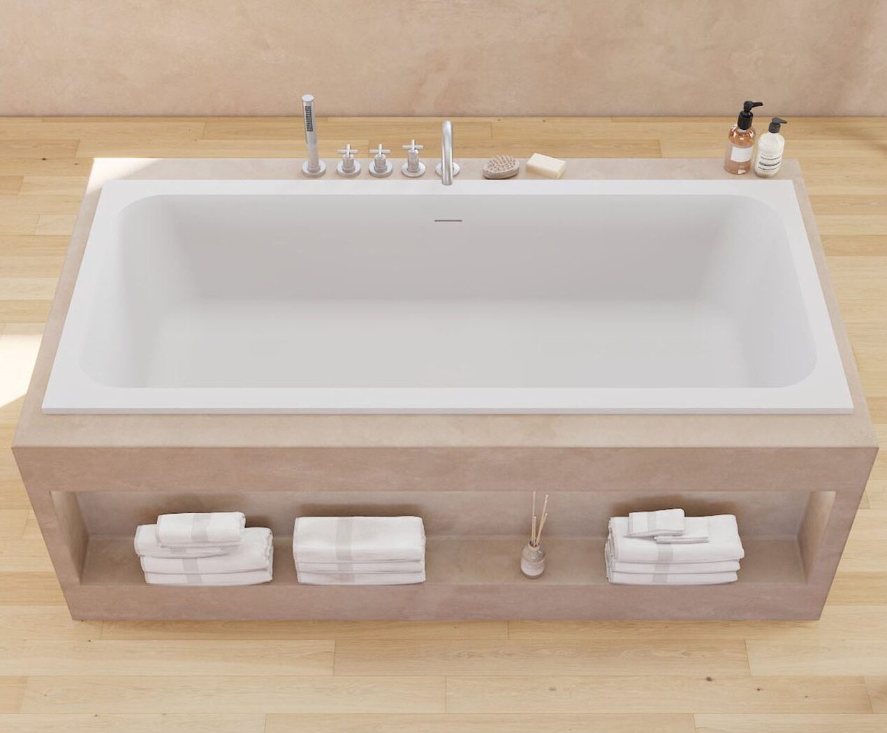 Ideavit Solidmind Mat Wit rechthoekige inbouw bad