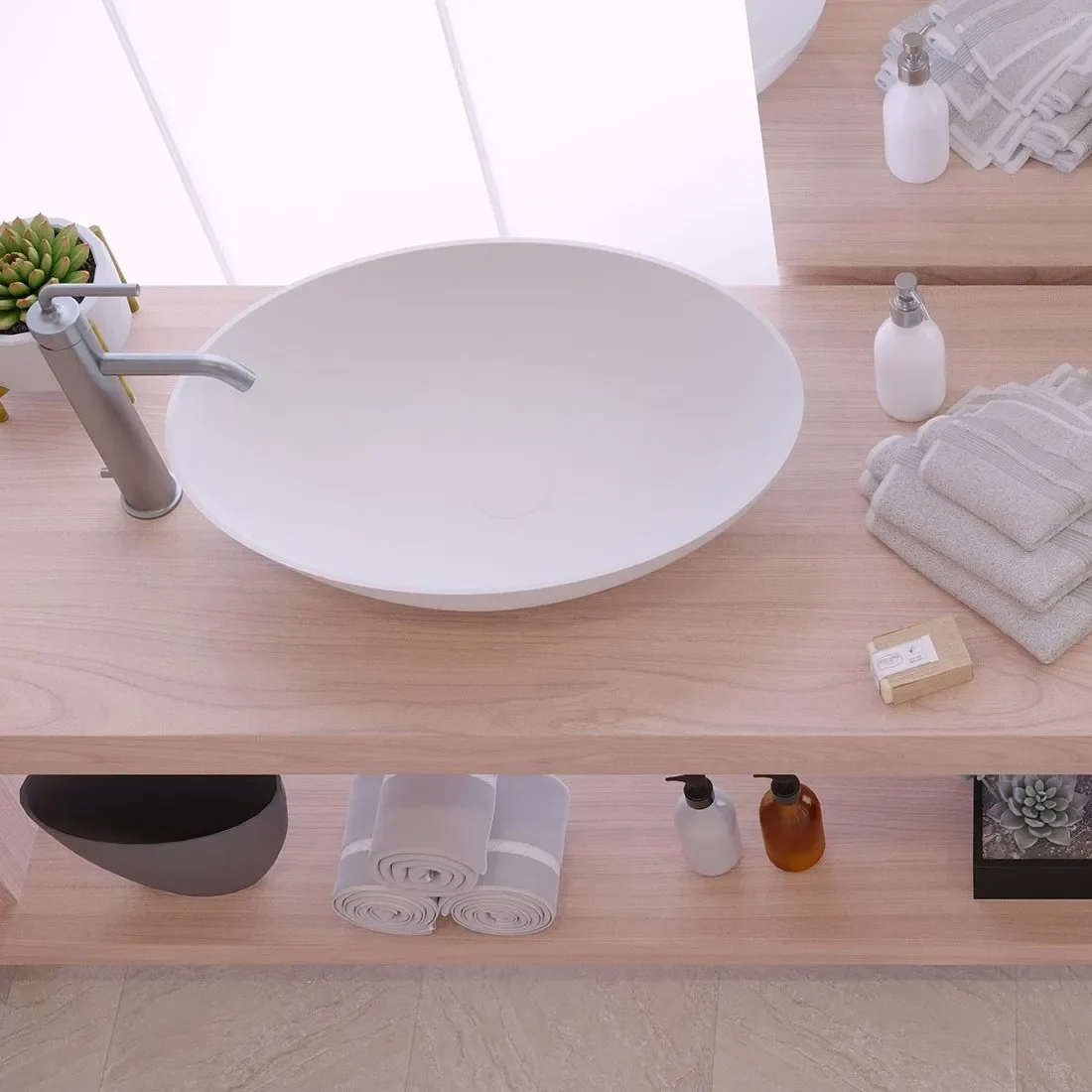 Ideavit Solidthin OV 60 Mat Wit vrijstaande waskom