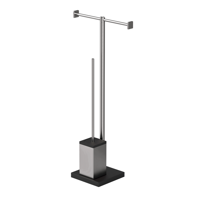 Square accessoires toiletborstel en dubbele houder Radomonte
