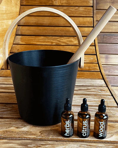 Badesofa Saunasofa emmer-set Zwart