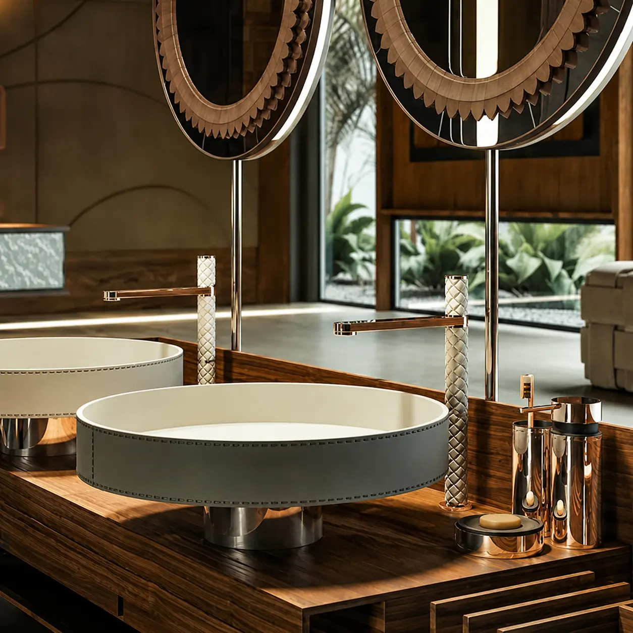 GESSI Pelle Tressé Opbouw wastafelkraan met Tressé-bediening